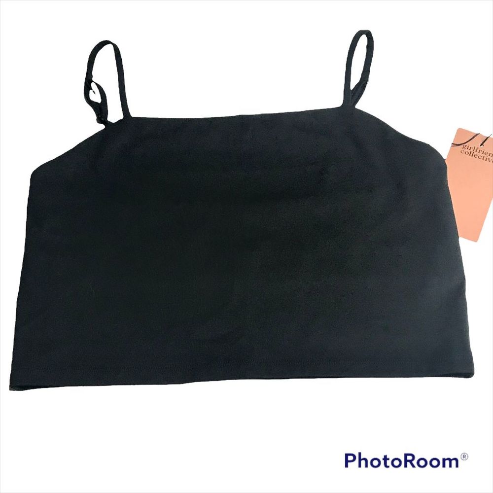 Girlfriend Collective Black Devon Compressive Cropped Cami